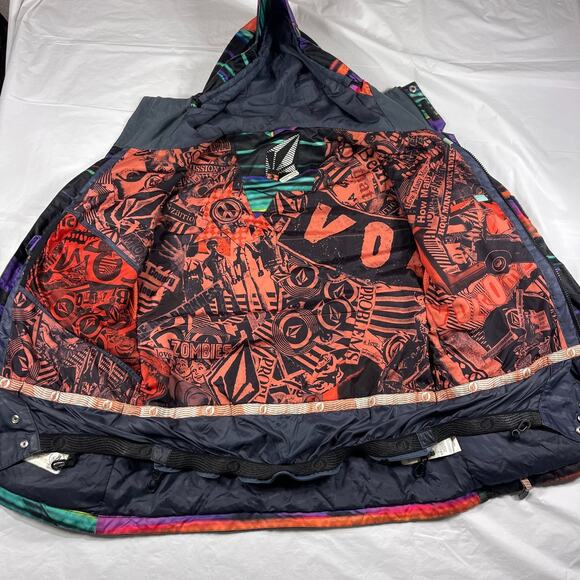 Volcom Ayers Insulated Snow Jacket Womens Small 15000mm Waterproof Multicolor - Picture 8 of 11